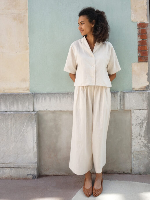 Chemise Sarriette lin/coton crème
