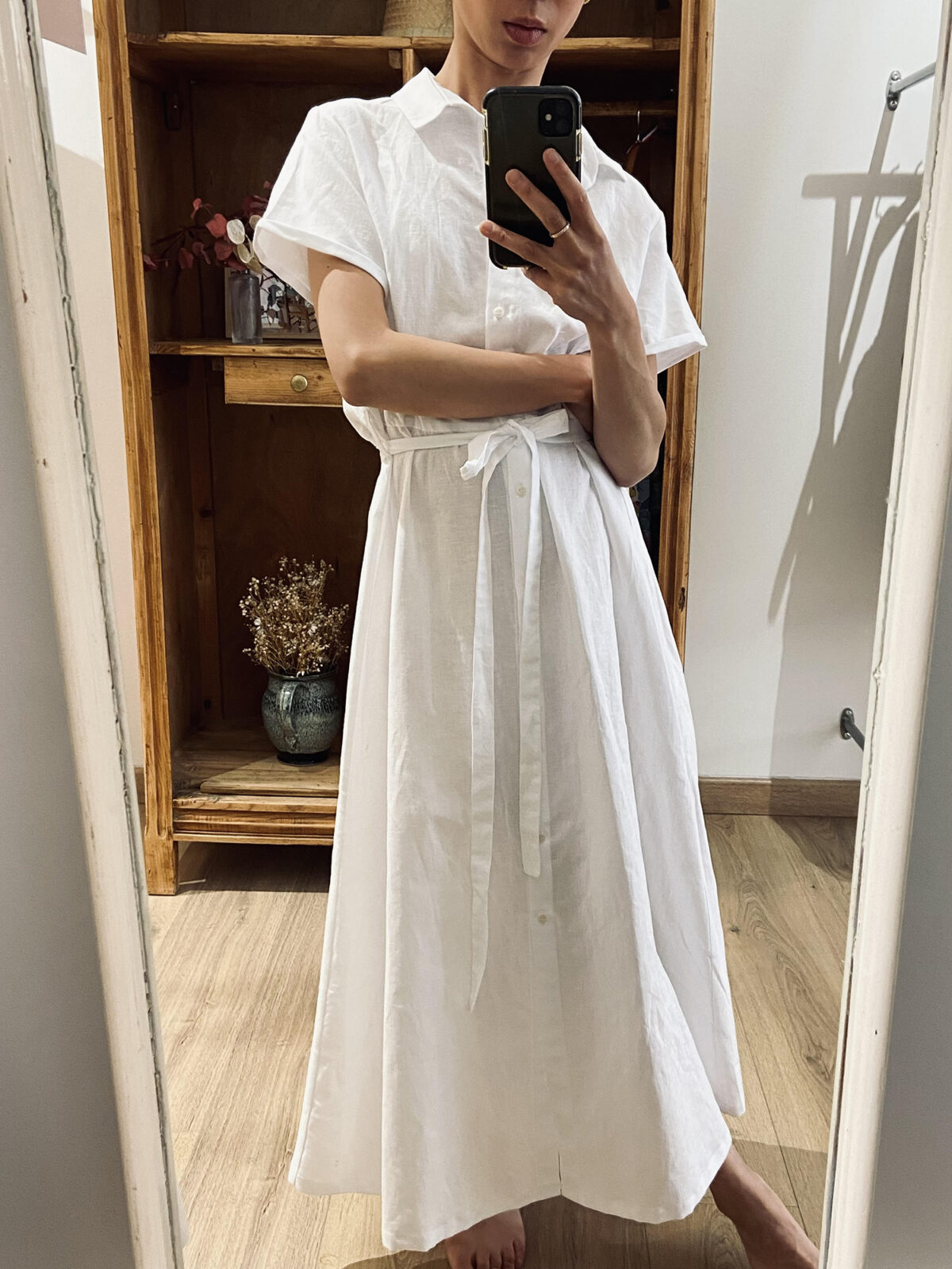 Robe Tulipe lin/coton blanc – Image 4