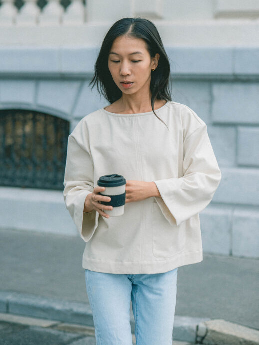 Blouse Anémone écru coton épais