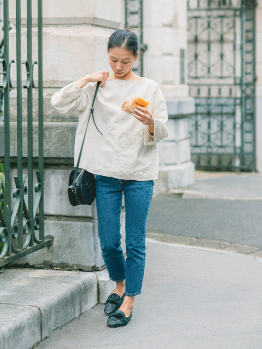 Blouse Anémone crème lin/coton