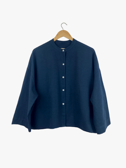 Chemise Muguet en coton bleu marine