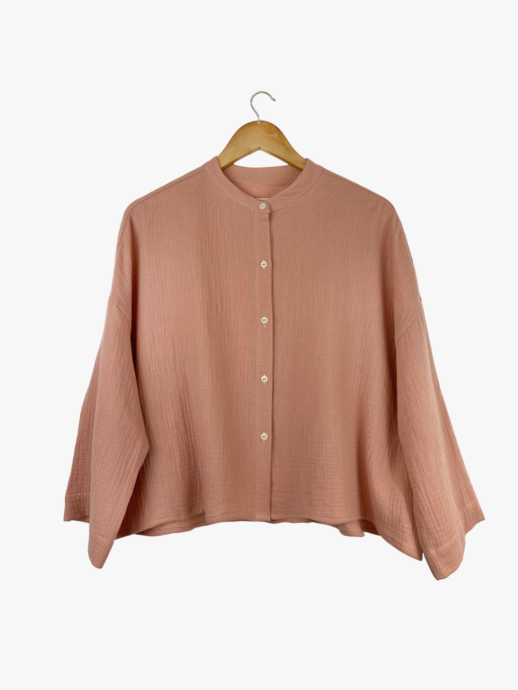 Chemise Muguet en gaze de coton vieux rose