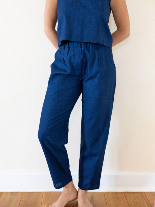 Pantalon Mimosa lin/coton couleur jeans