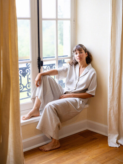 Pantalon Pavot en lin couleur naturel