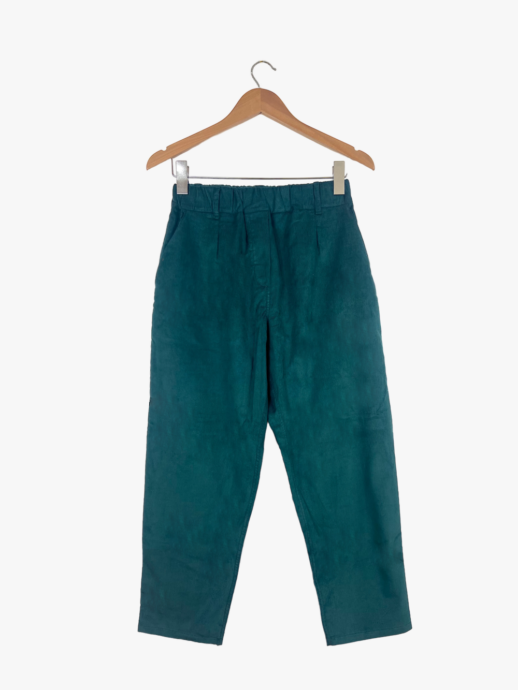 Pantalon Mimosa en velours de coton vert canard