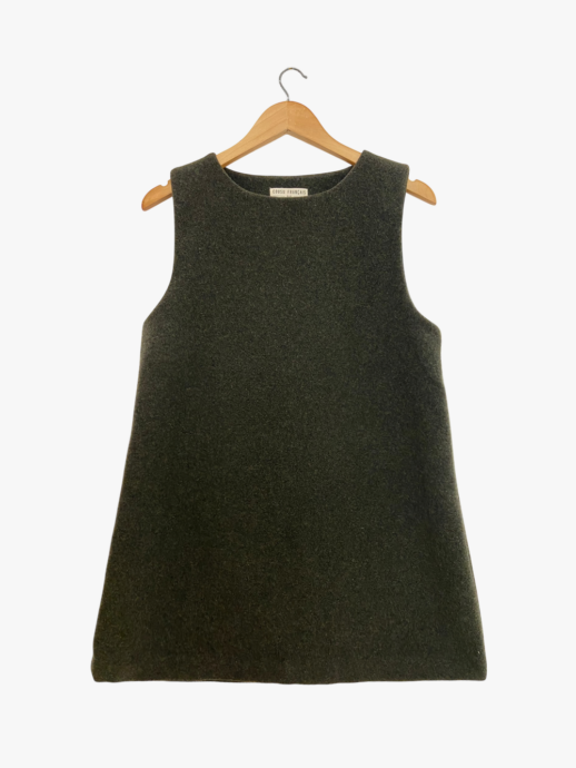Robe Camélia en laine vert chasseur
