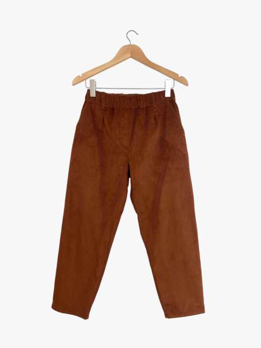 Pantalon Mimosa en velours de coton paprika