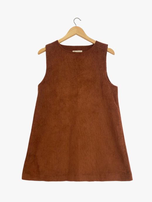 Robe Camélia en velours paprika