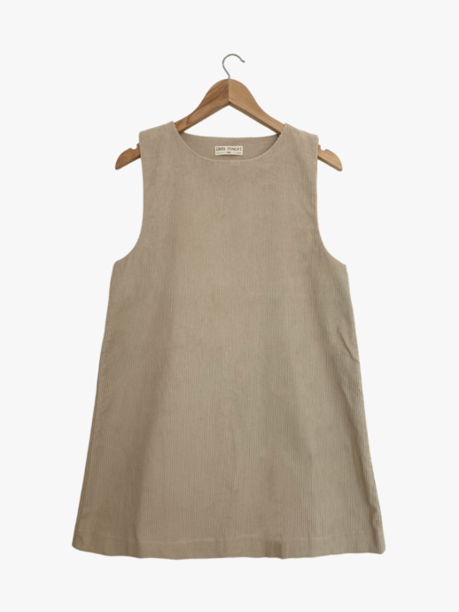 Robe Camélia en velours sable