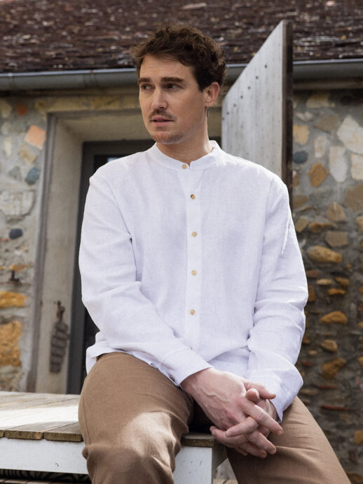 Chemise Graminée en lin blanc