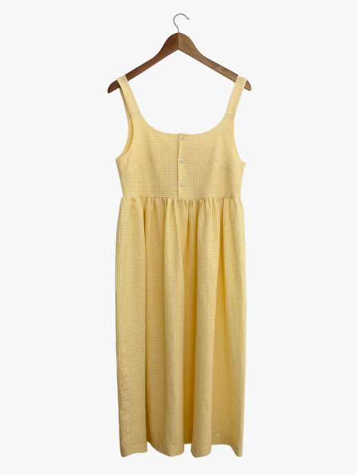 Robe Dalhia seersucker vichy jaune