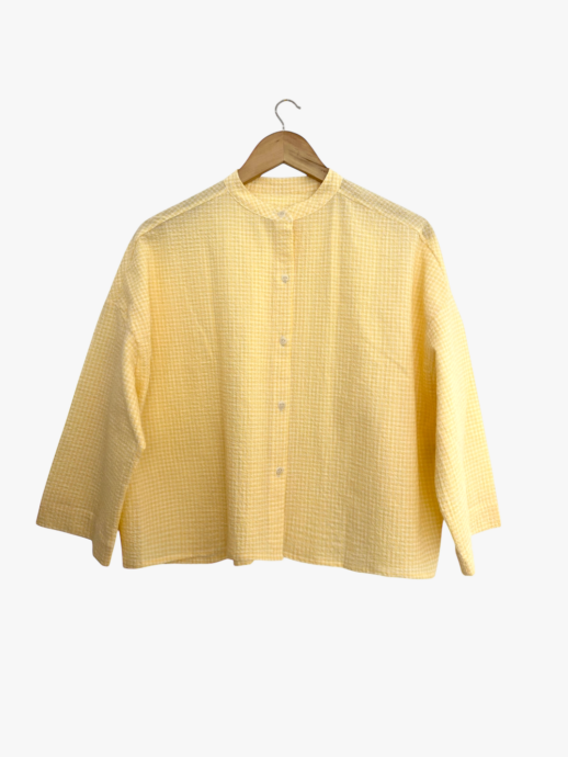 Chemise Muguet seersucker vichy jaune