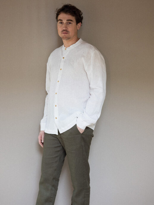 Pantalon Romarin en lin kaki