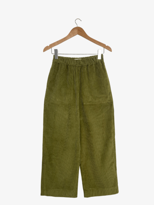 Pantalon Ficus en velours de coton olive