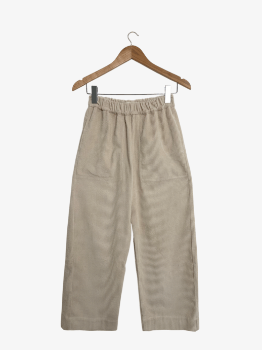 Pantalon Ficus en velours de coton craie