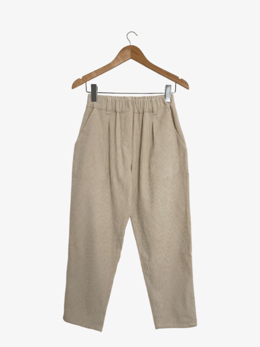Pantalon Mimosa en velours de coton craie
