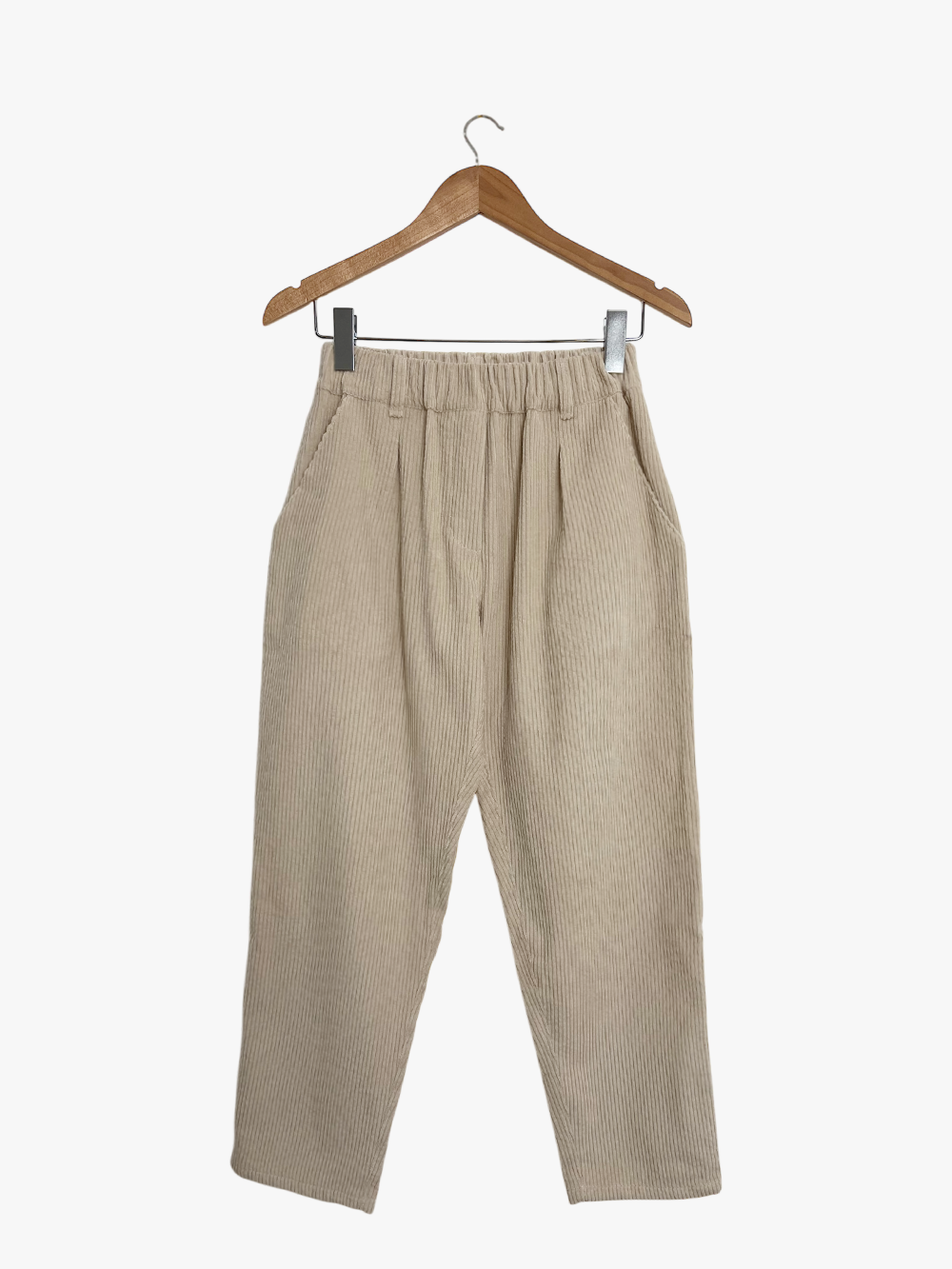Pantalon Mimosa en velours de coton craie