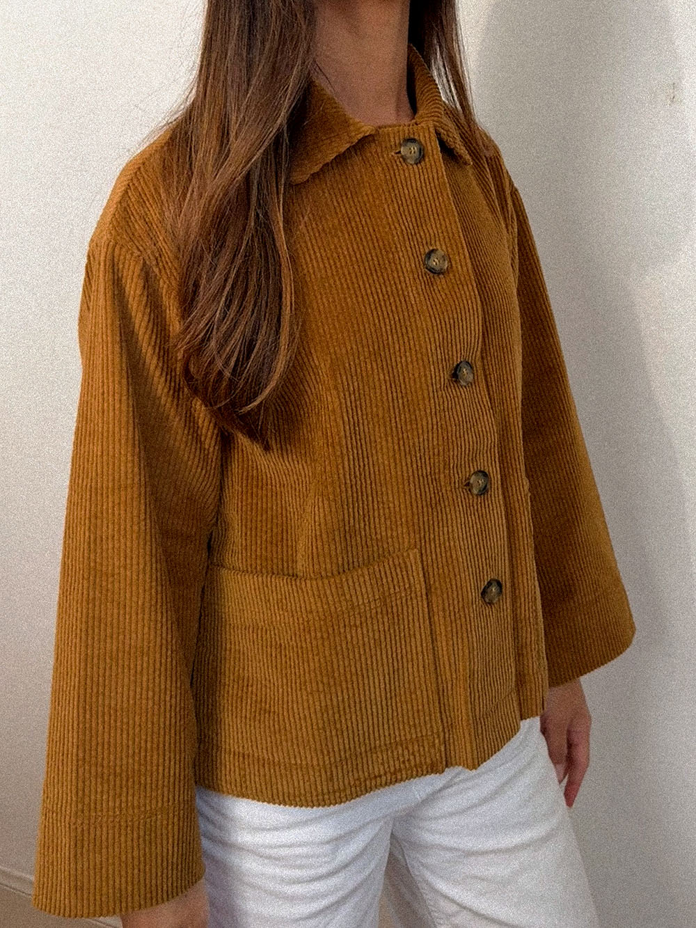 Veste Agave en velours de coton havane – Image 2