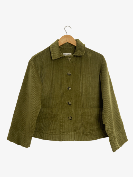 Veste Agave en velours de coton olive