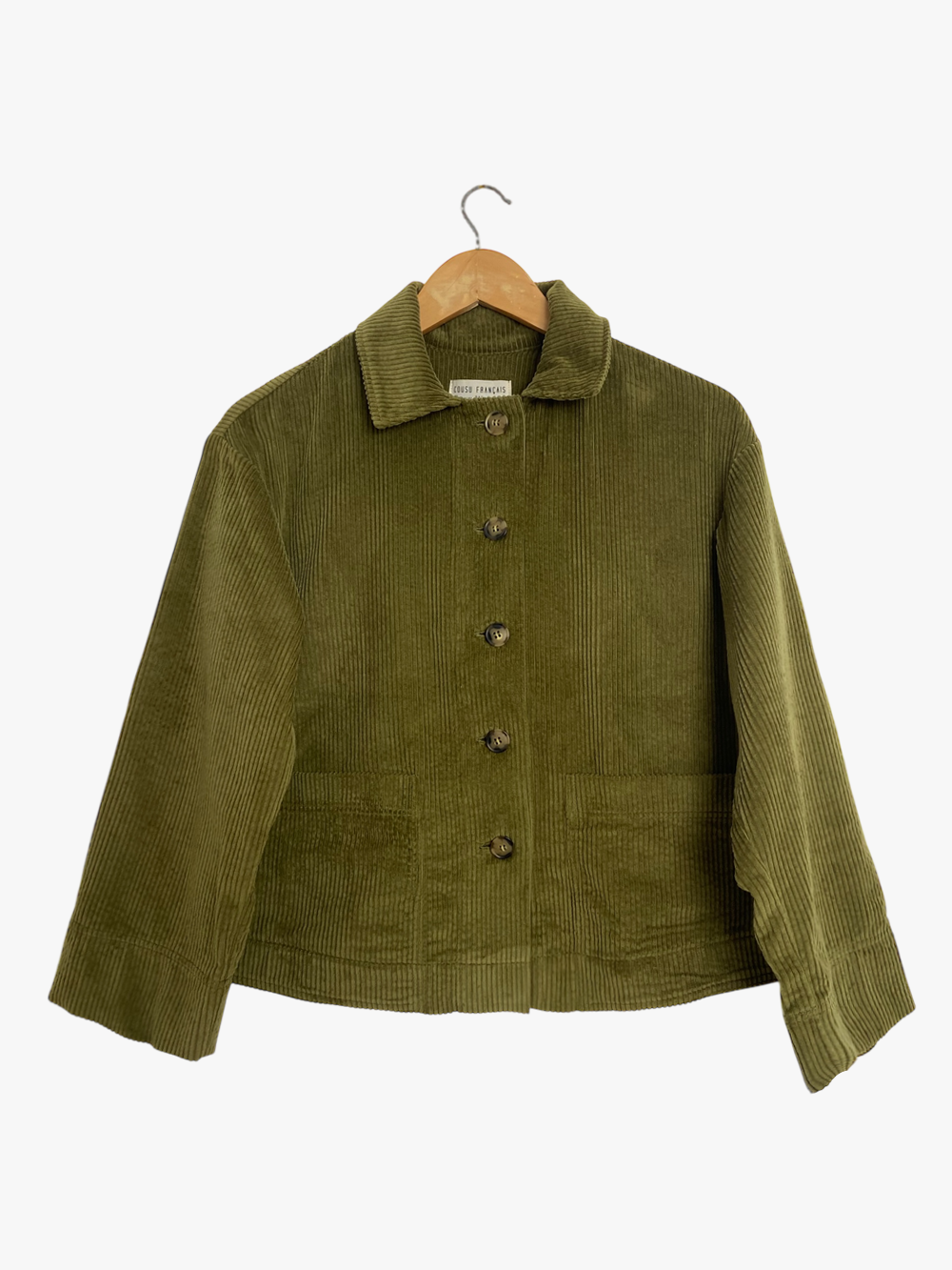 Veste Agave en velours de coton olive
