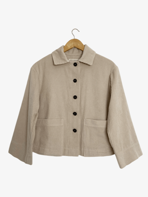 Veste Agave en velours de coton craie